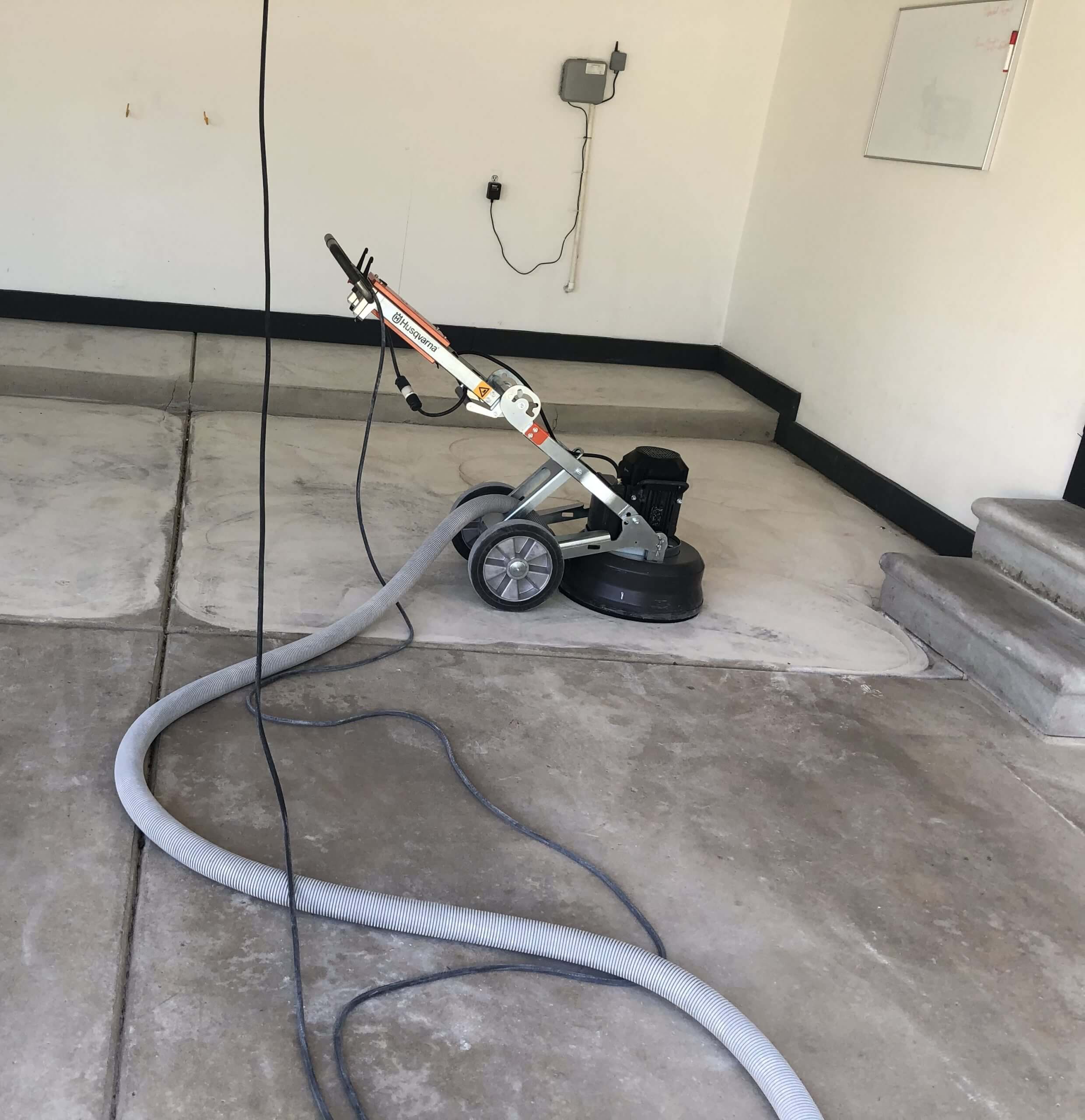 equipment used to prep the concrete for a clean long lasting finish